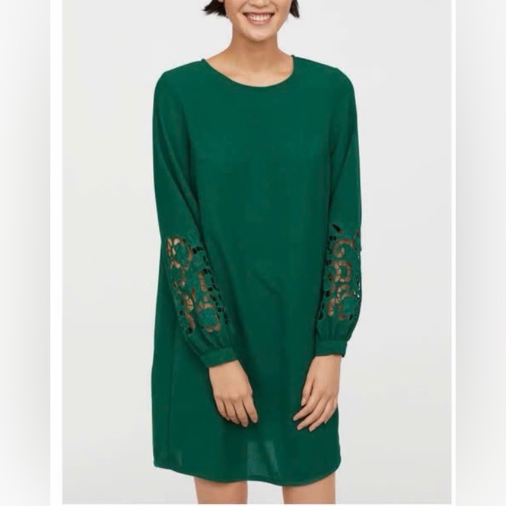 H&M Green Dress with Floral Detail